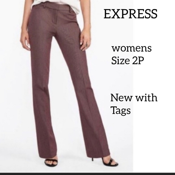 EXPRESS WOMENS PANTS PURPLE COLOR SIZE 2 PETITE NEW WITH TAGS - Picture 1 of 17